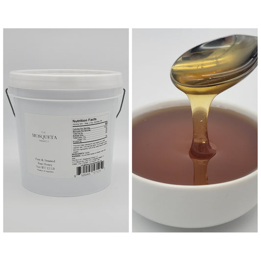 12lb Raw Honey -  Pure and strained - 1 Gallon Honey - 12 lb Honey Pail - Wholesale Bulk. One Gallon 12 pound Multifloral Honey bucket