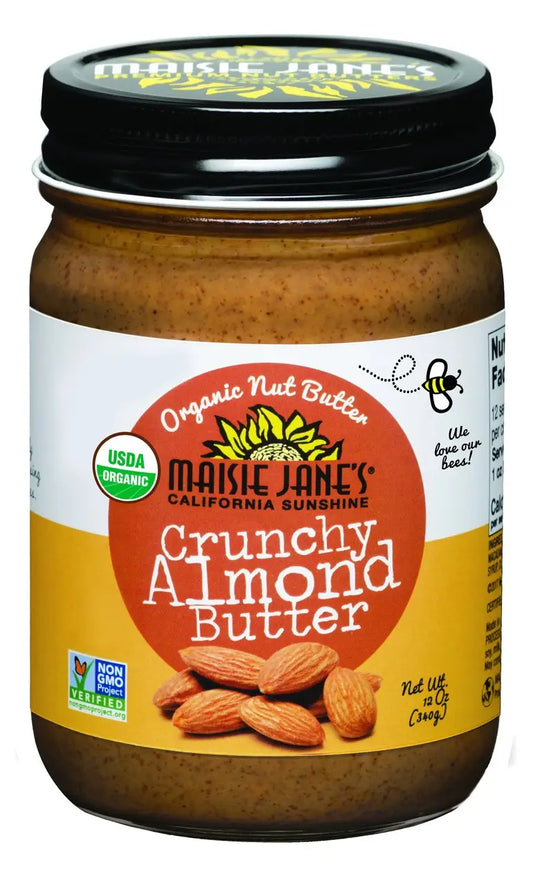 Maisie Jane's - Organic Almond Butter, Crunchy, No Palm Oil, No added sugar