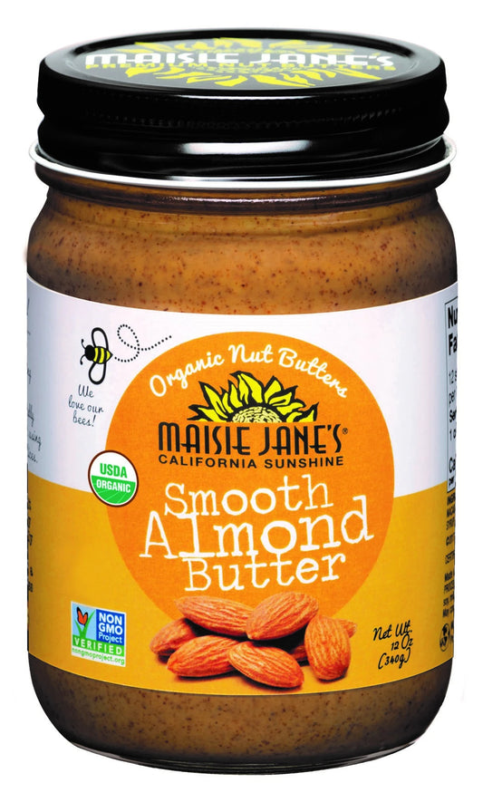 Maisie Jane's - Organic Almond Butter, Smooth, No Palm Oil, No added sugar 12oz