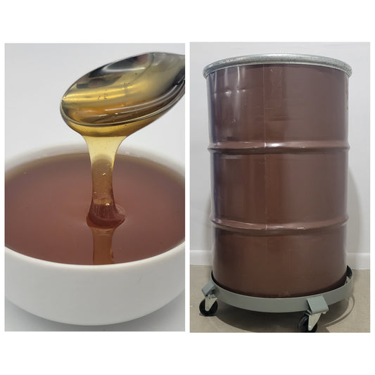 55 Gallon ( 650 lb ) Drum Raw Honey - Pure and strained - 650lb barrel - Wholesale Bulk.  650 pound  Multifloral Honey. Light Amber