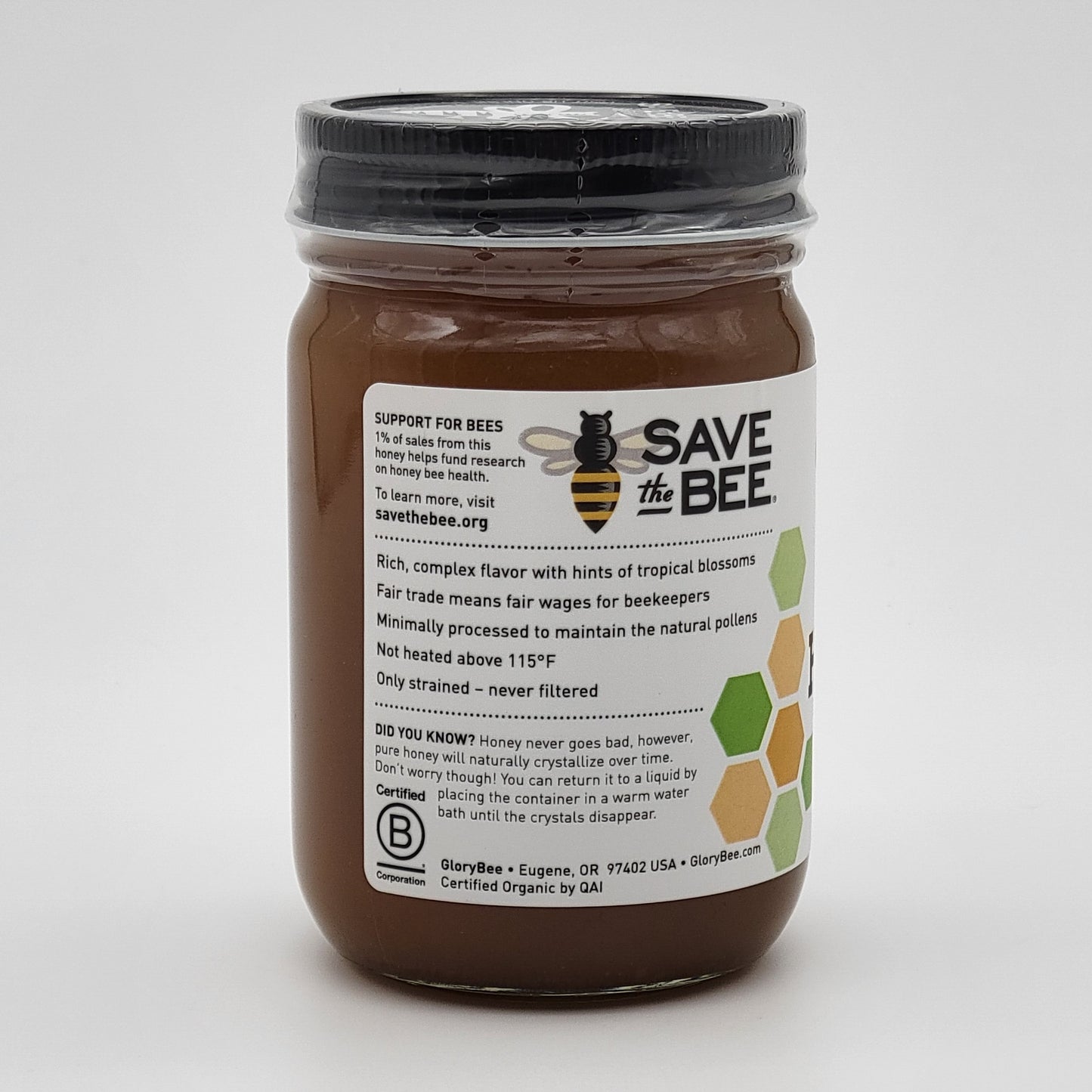 Organic Raw Fair Trade Honey 18 Oz