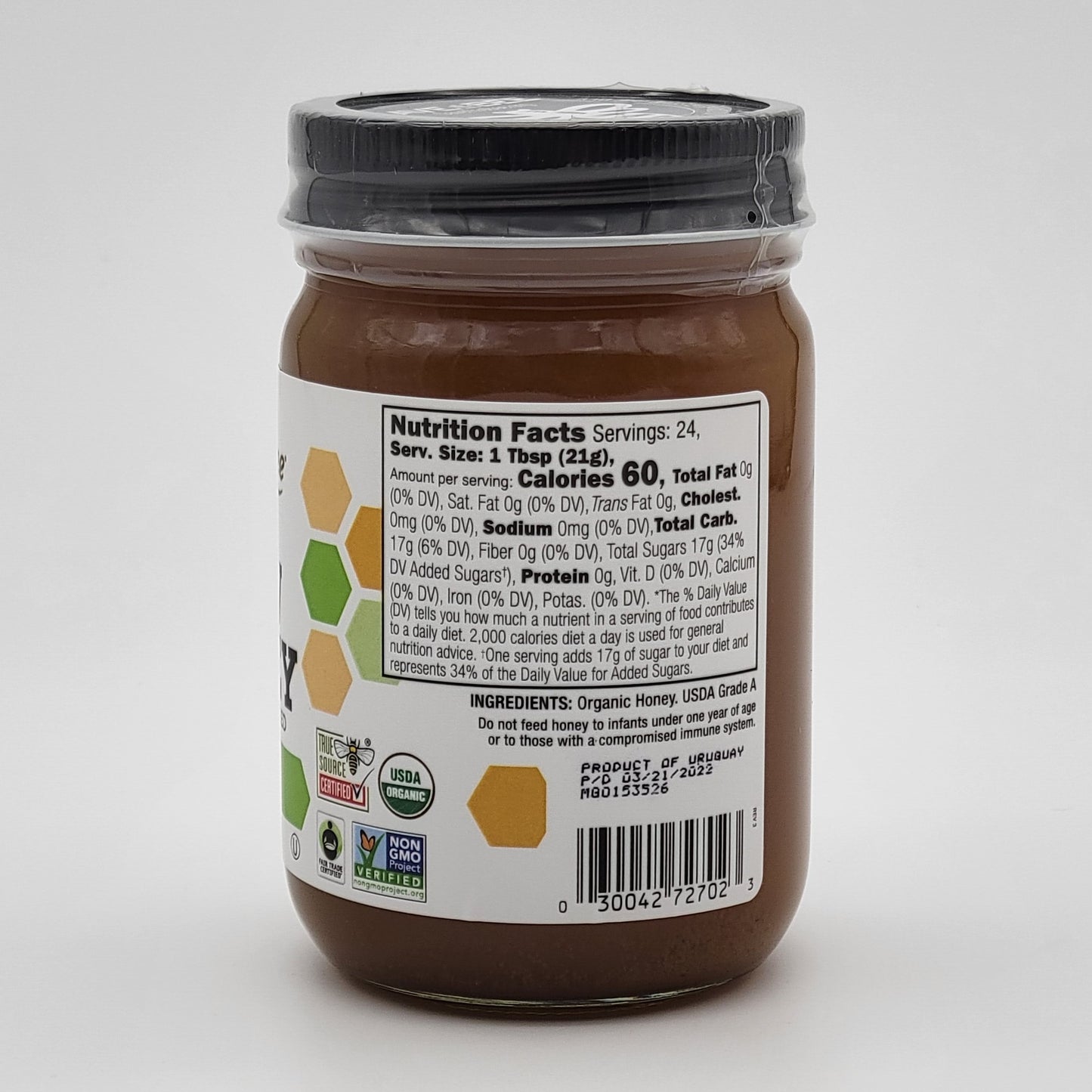 Organic Raw Fair Trade Honey 18 Oz