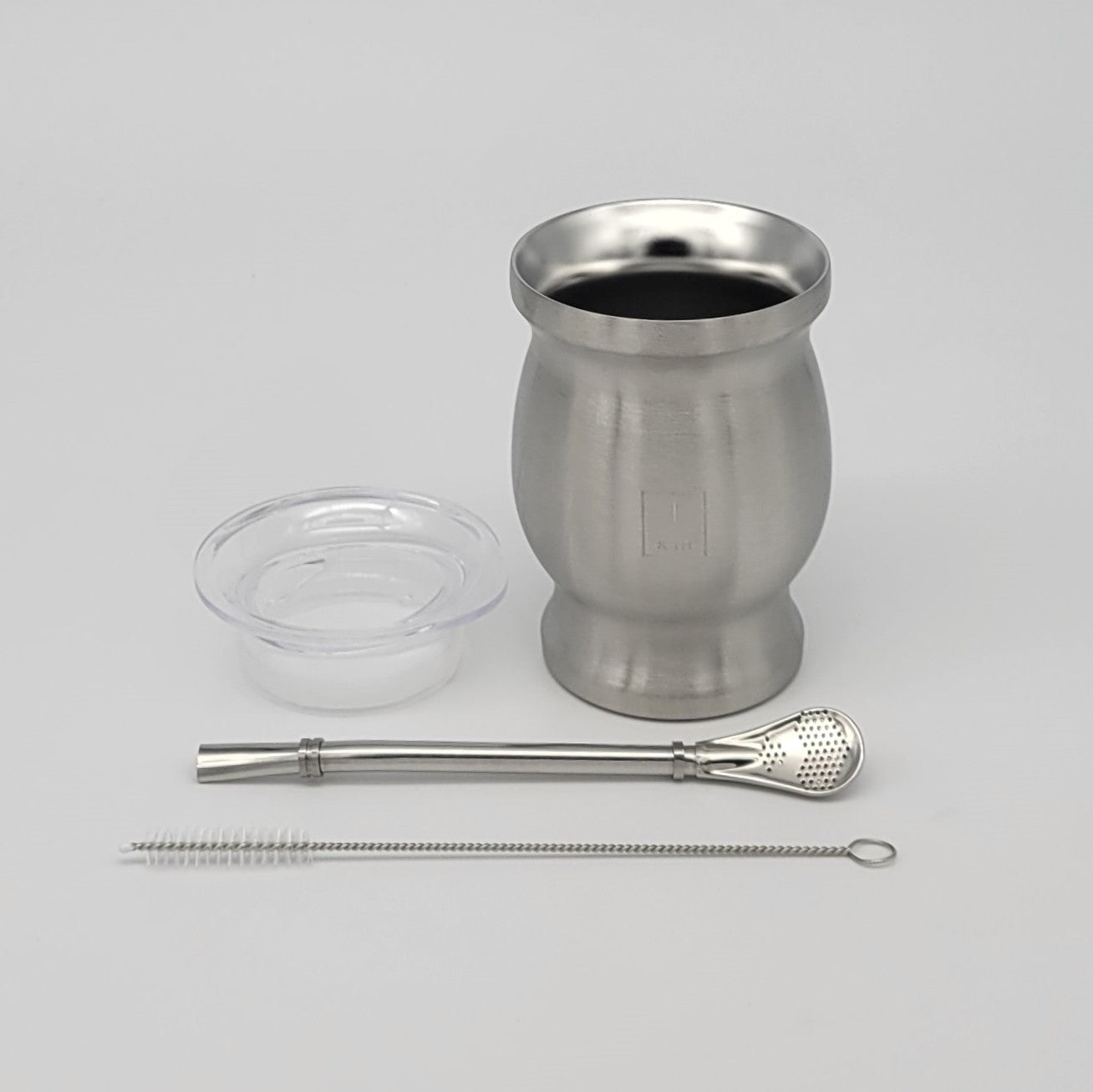 Mate Gourd Set- (Mate, Bombilla, cleaner, Straw) Mate Cup- Mate Mug- Mate calabaza de acero - I&m - Color: Silver