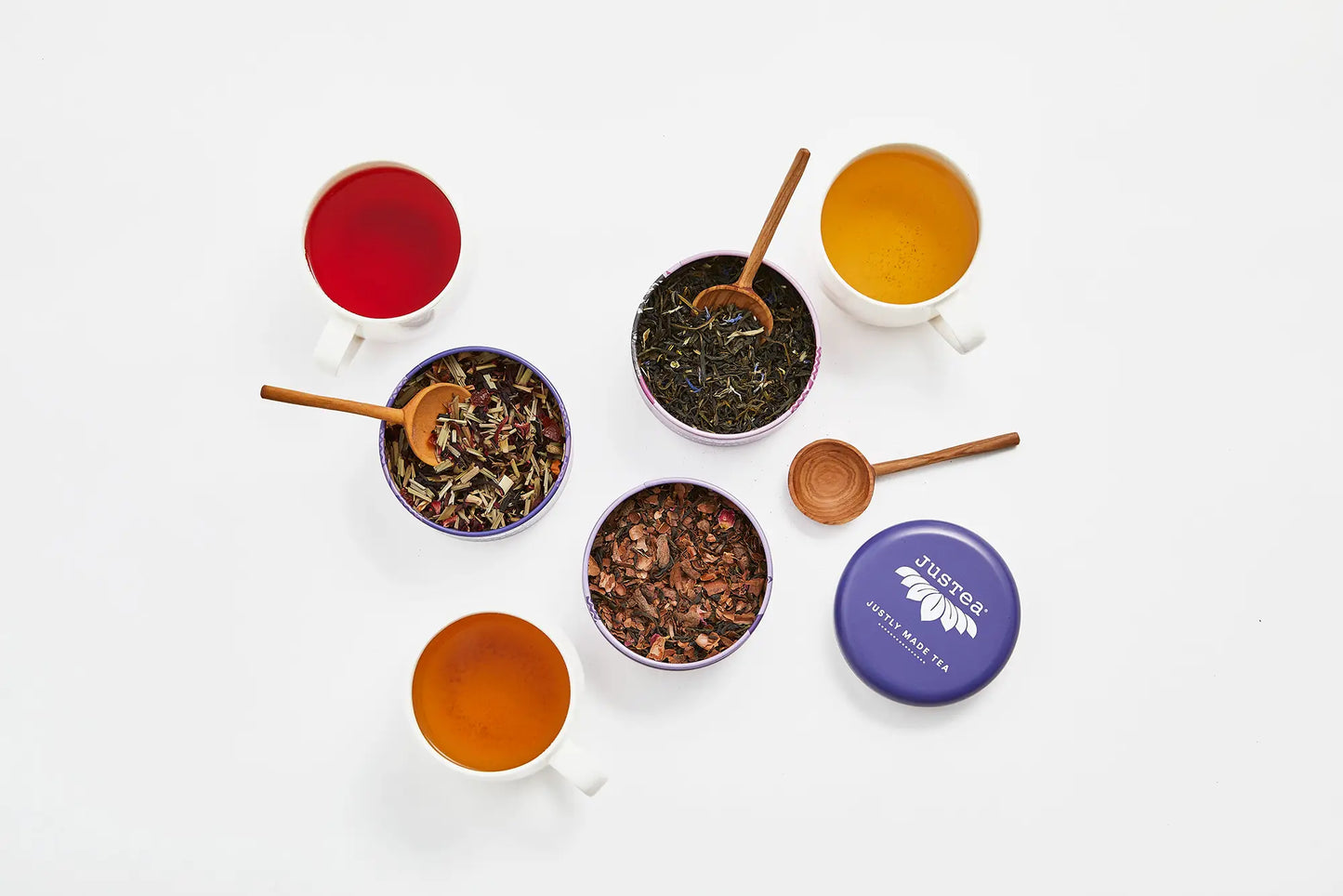 JUSTEA - Purple Tea Trio Tin & Spoon - Organic, Fair-Trade Tea